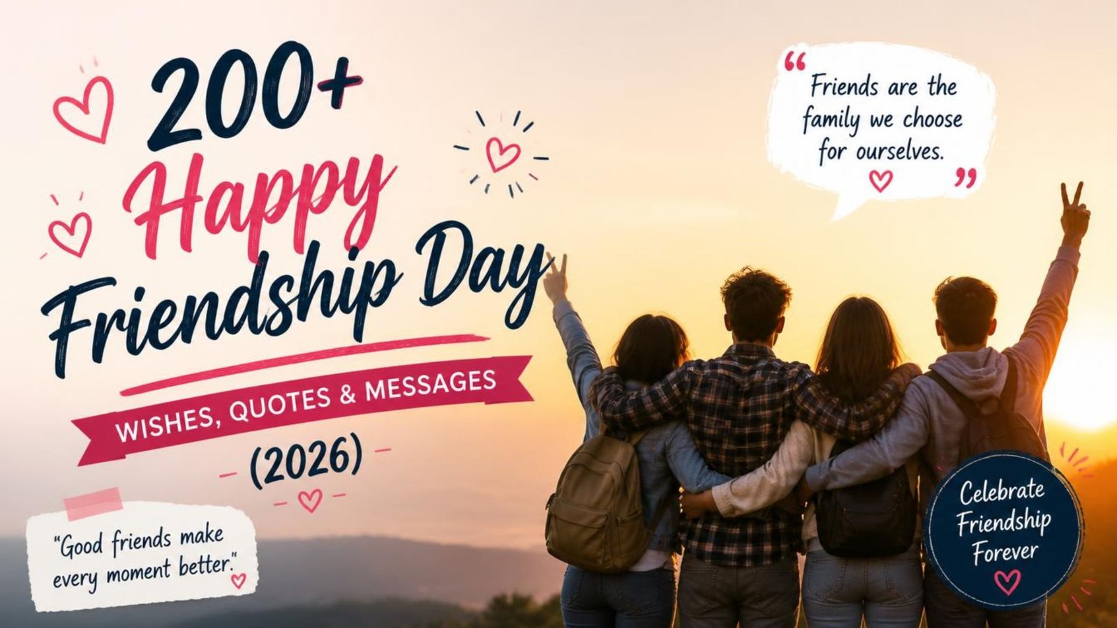 200+ Happy Friendship Day Wishes, Quotes & Messages (2026)