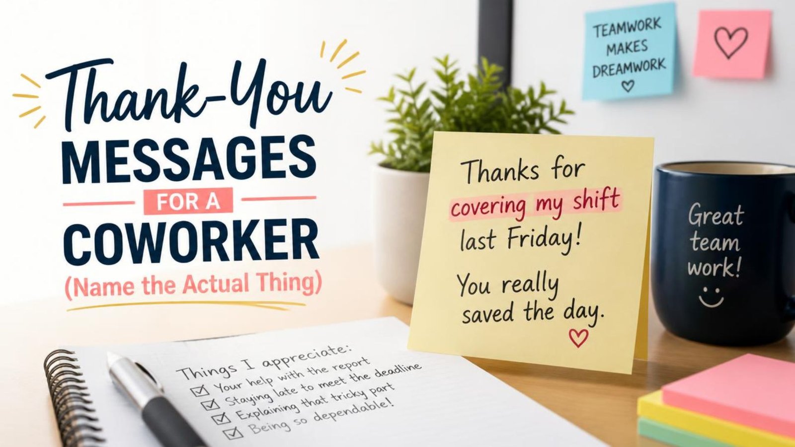 Thank-You Messages for a Coworker (Name the Actual Thing)